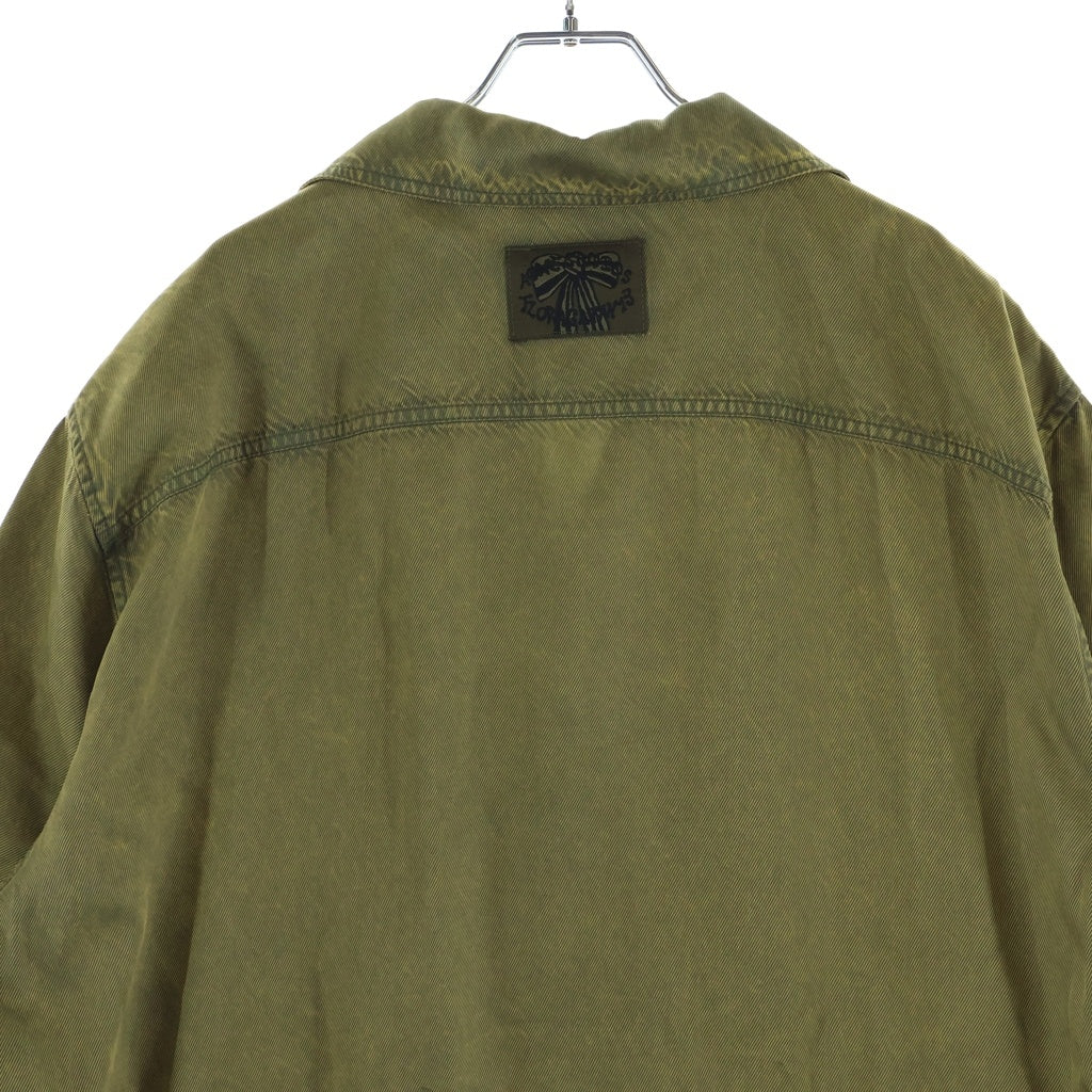 Acne Studios(アクネ ストゥディオズ) ロゴワッペン レーヨン 半袖シャツ イエロー FN-MN-SHIR000822