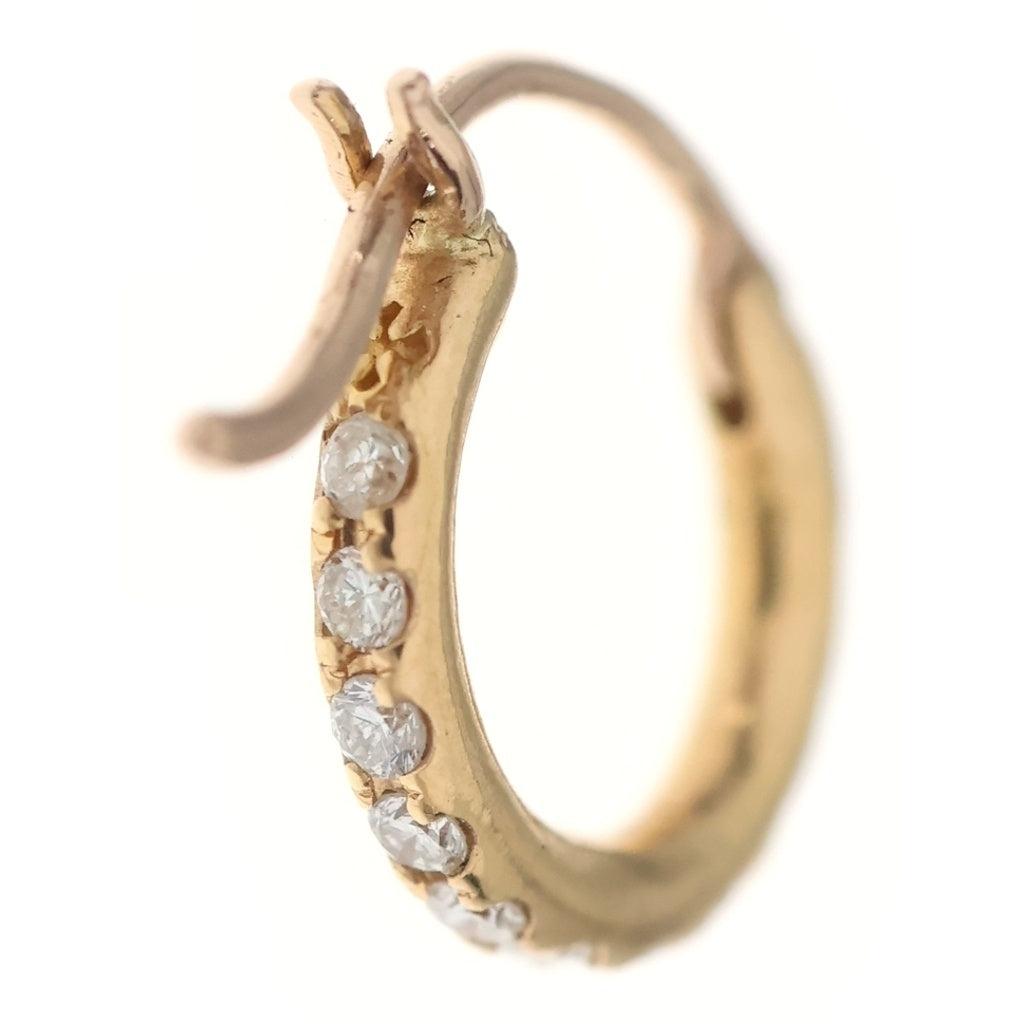 CHROME HEARTS(クロムハーツ) 22K HOOP TFL TINY P/D タイニーフープ PAVEダイヤ ピアス ゴールド