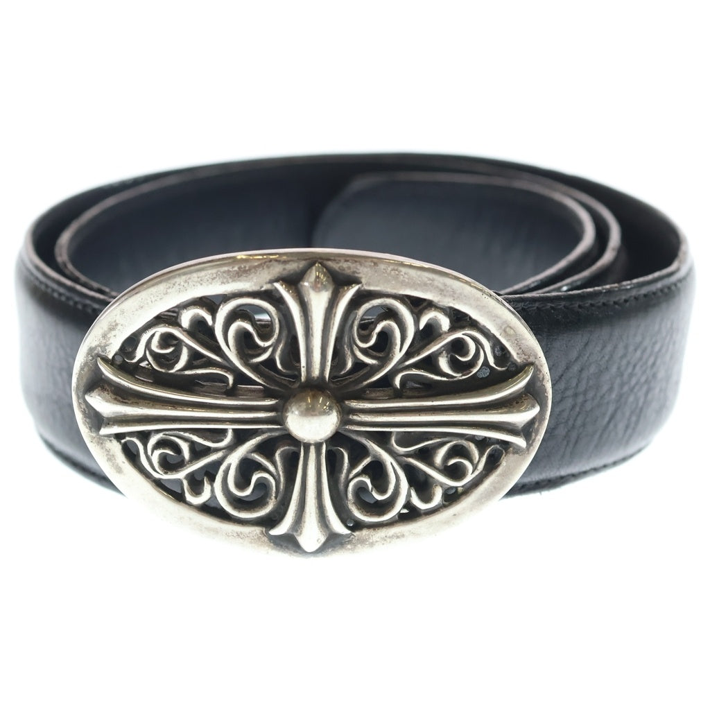 CHROME HEARTS(クロムハーツ) OLD OVAL CROSS STRAP1.5 オールド クラシックオーバルクロスバックル レザーベルト シルバー