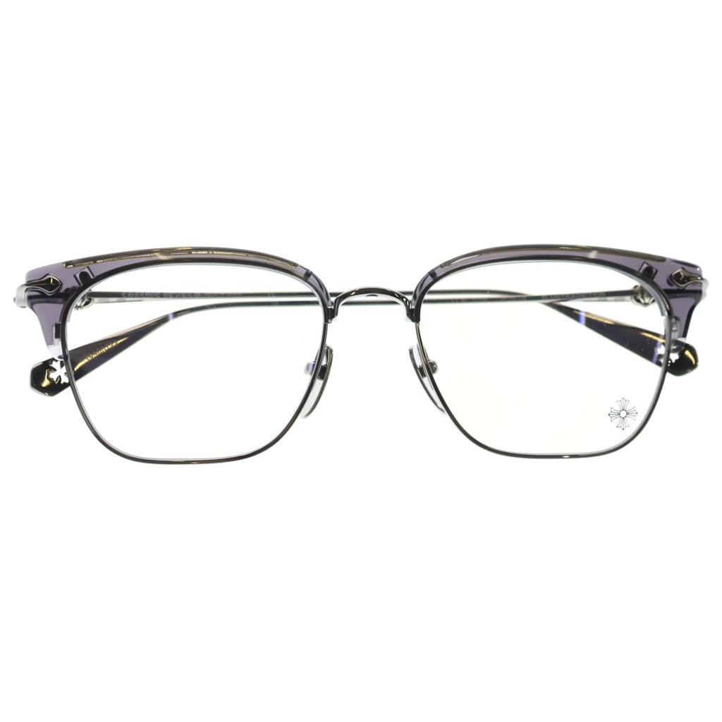 CHROME HEARTS(クロムハーツ) SLUNTRADICTION CHクロス ブロー型 サングラス アイウェア 54□19-148 シルバー/ブラック