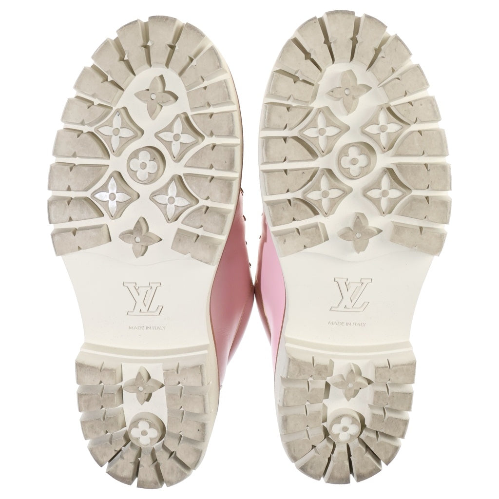 LOUIS VUITTON(ルイヴィトン) LV リミックスダービー チャンキーソール レザーローカットブーツ ピンク 1AIJAO BM0255