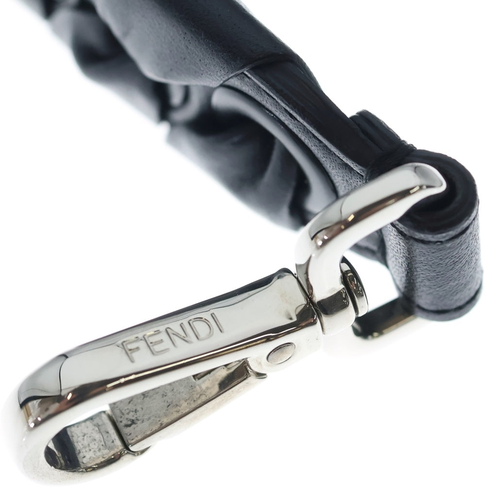 FENDI(フェンディ) ストラップユー バイザウェイ リボン付き レザーストラップ ブラック レディース