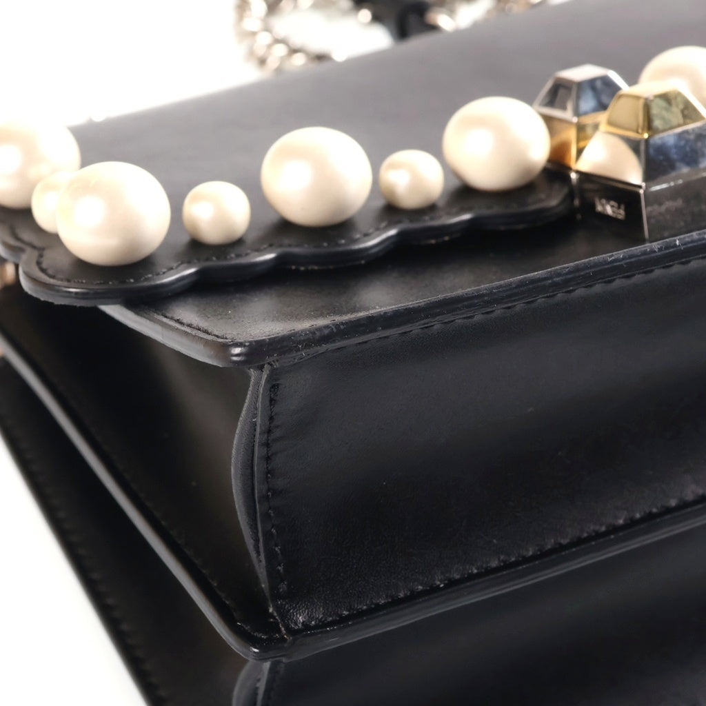FENDI(フェンディ) キャナイ ミニパール チェーンショルダーバック ブラック 8M0381 レディース