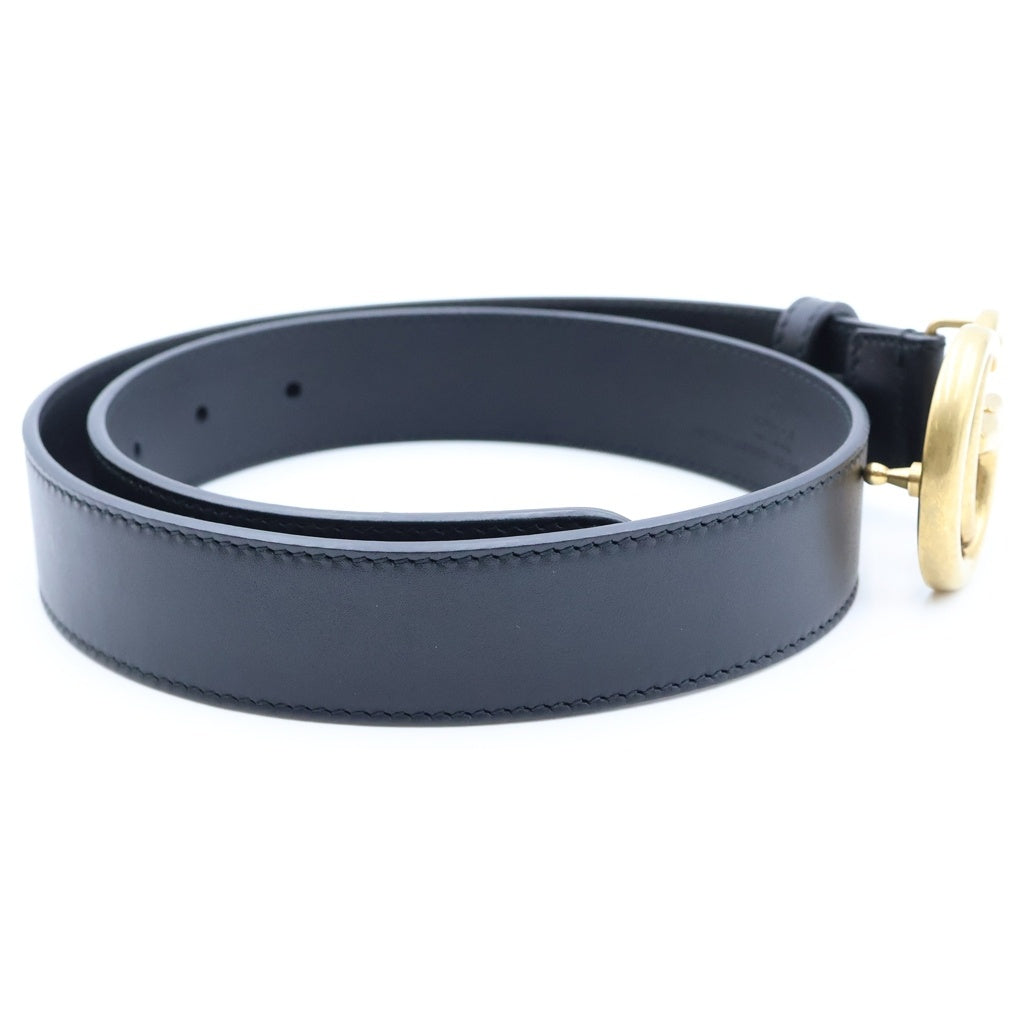 GUCCI(グッチ) GGバックル レザーベルト レディース ブラック/ゴールド 414516 AP00T