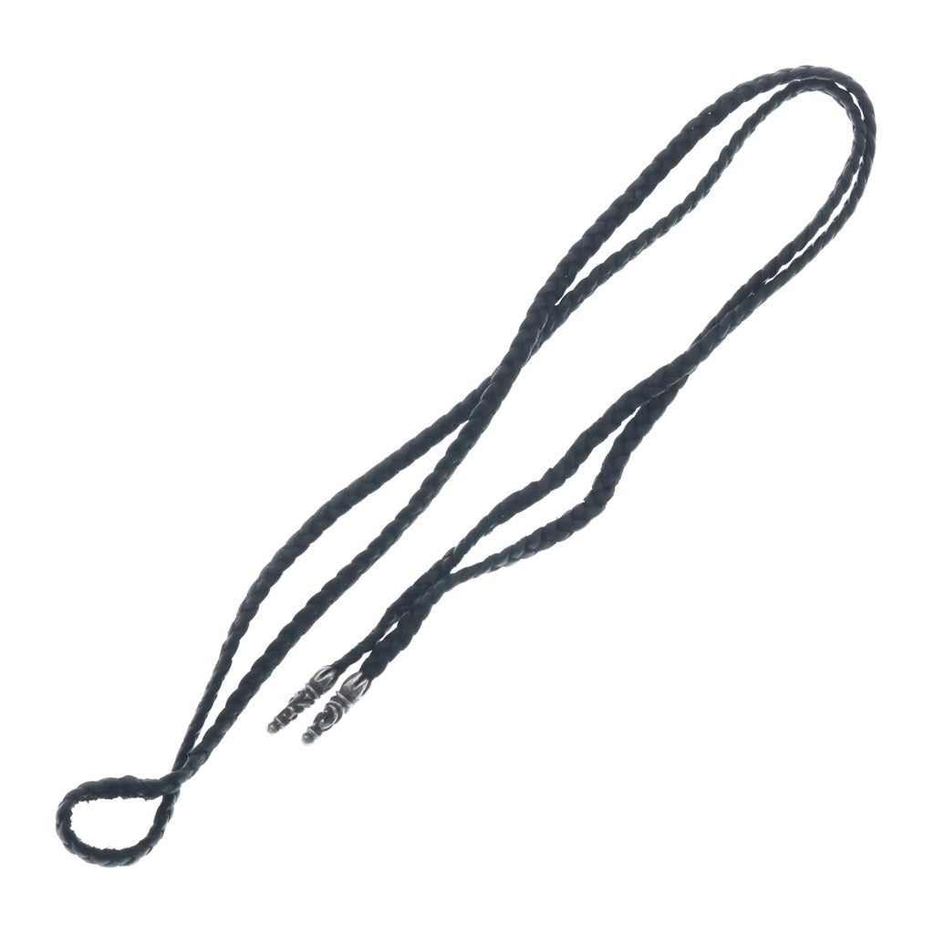 CHROME HEARTS(クロムハーツ) LEATHER BRAID SCROLL ネックレス レザーブレイドネックレス ブラック/シルバー BCA377