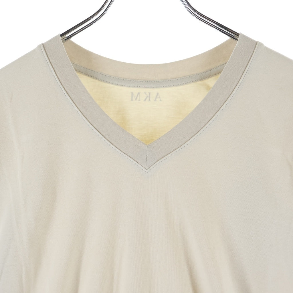 AKM(エーケーエム) SUVIN PLATINUM SMOOTH S/S V-NECK Vネック半袖Tシャツ カットソー ホワイト T306