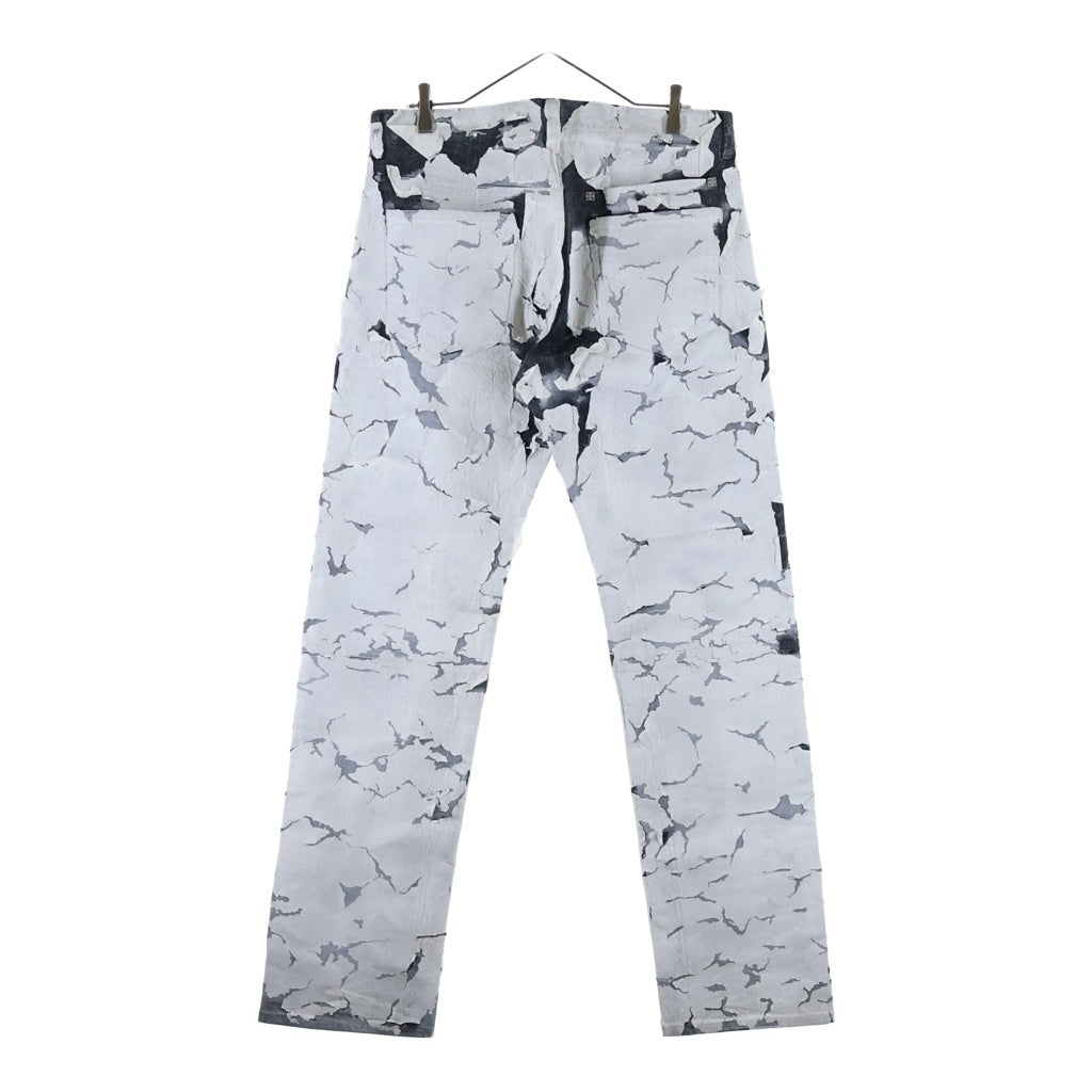 GIVENCHY(ジバンシィ) 21SS Cracked Denim Pants クラックコーティング加工デニムパンツ ホワイト BM50SU50M6