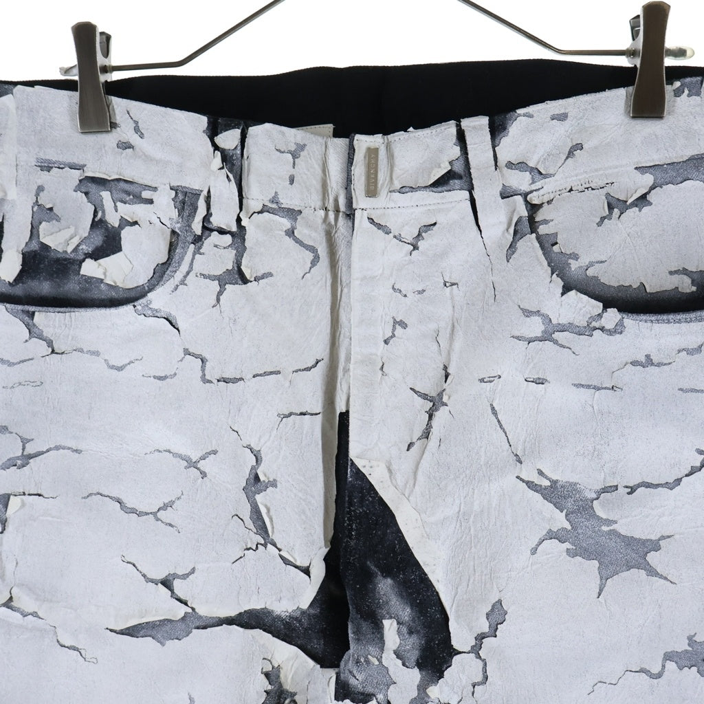 GIVENCHY(ジバンシィ) 21SS Cracked Denim Pants クラックコーティング加工デニムパンツ ホワイト BM50SU50M6