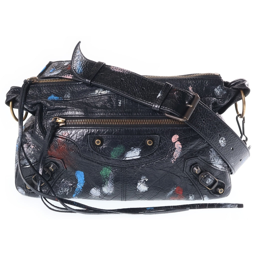 BALENCIAGA(バレンシアガ) Le City Moto Small Bag シティ スモールショルダーバック ハンドバッグ ブラック 866057 1084 レディース