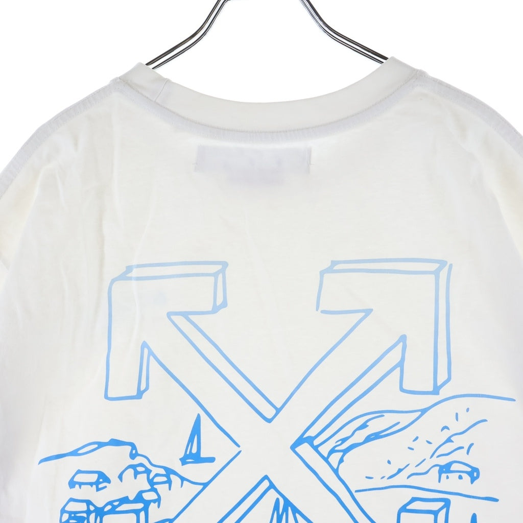 OFF-WHITE(オフホワイト) グラフィックプリント コットン半袖Tシャツ カットソー ホワイト OMAA038E20JER066