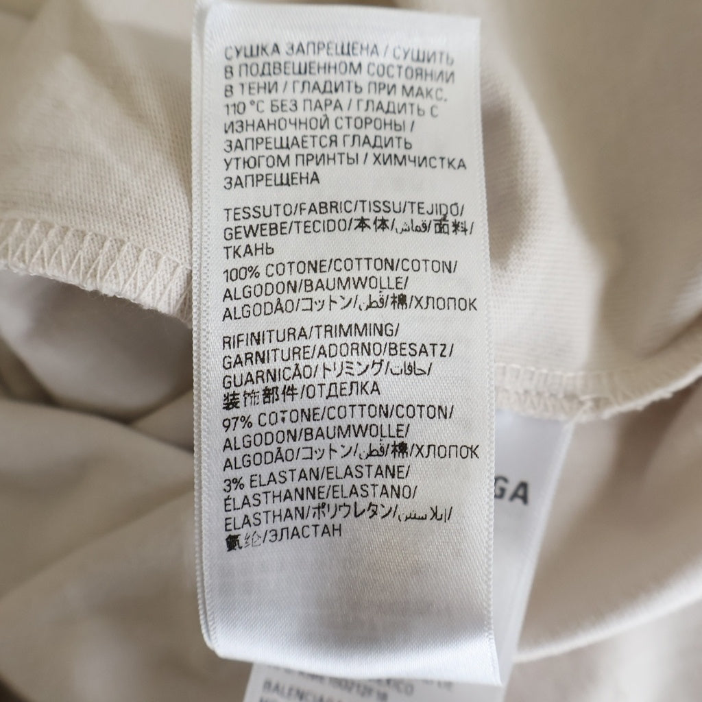 BALENCIAGA(バレンシアガ) 24SS STENCIL TYPE T-SHIRT ステンシルタイプ フロントロゴプリント クルーネック半袖カットソーTシャツ ホワイト 764235 TQVA3