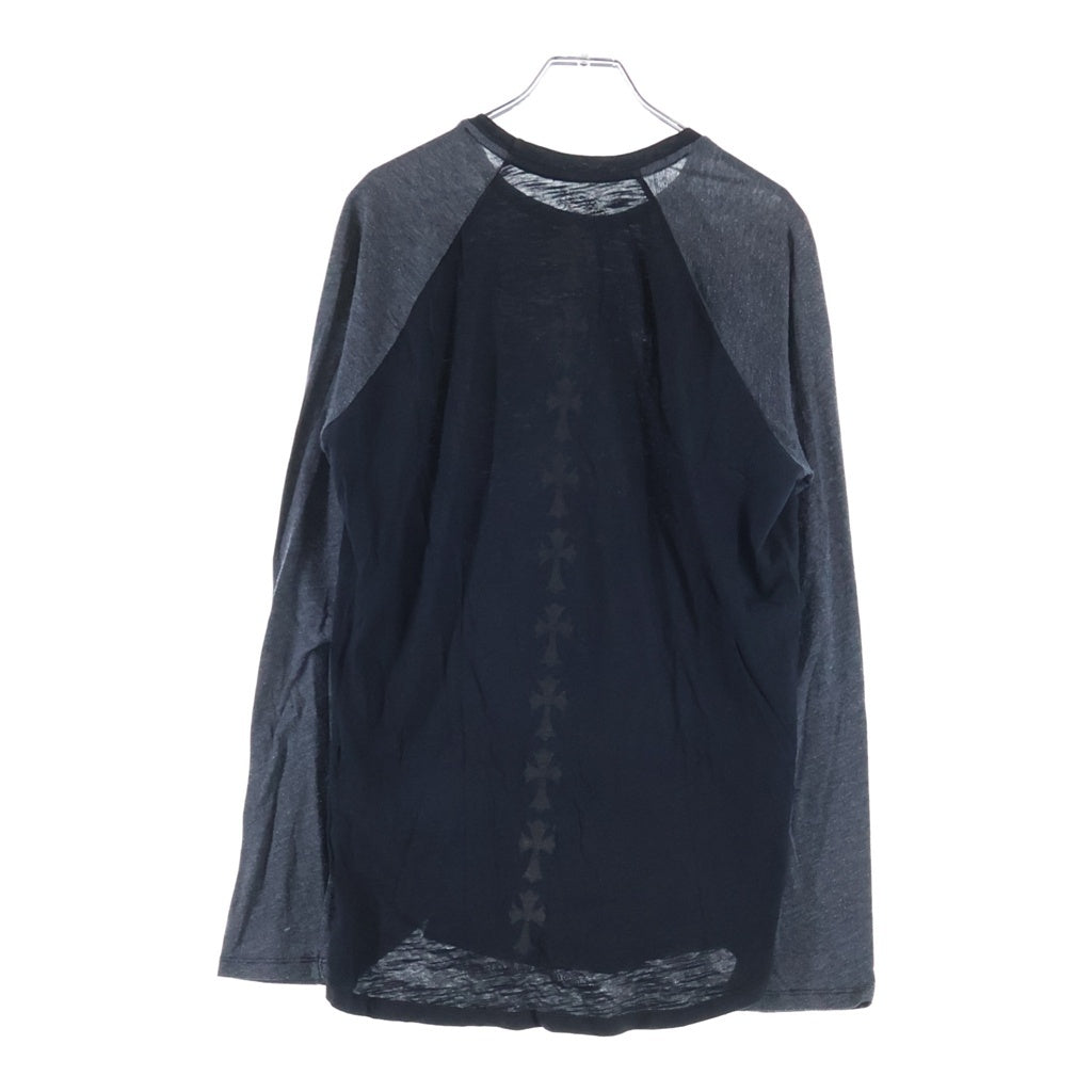 CHROME HEARTS(クロムハーツ) CEMETWRY CROSS RAGLAN T-SHIRT セメタリークロス ラグランロングスリーブTシャツ ブラック/グレー