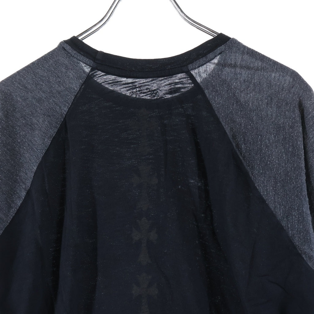 CHROME HEARTS(クロムハーツ) CEMETWRY CROSS RAGLAN T-SHIRT セメタリークロス ラグランロングスリーブTシャツ ブラック/グレー