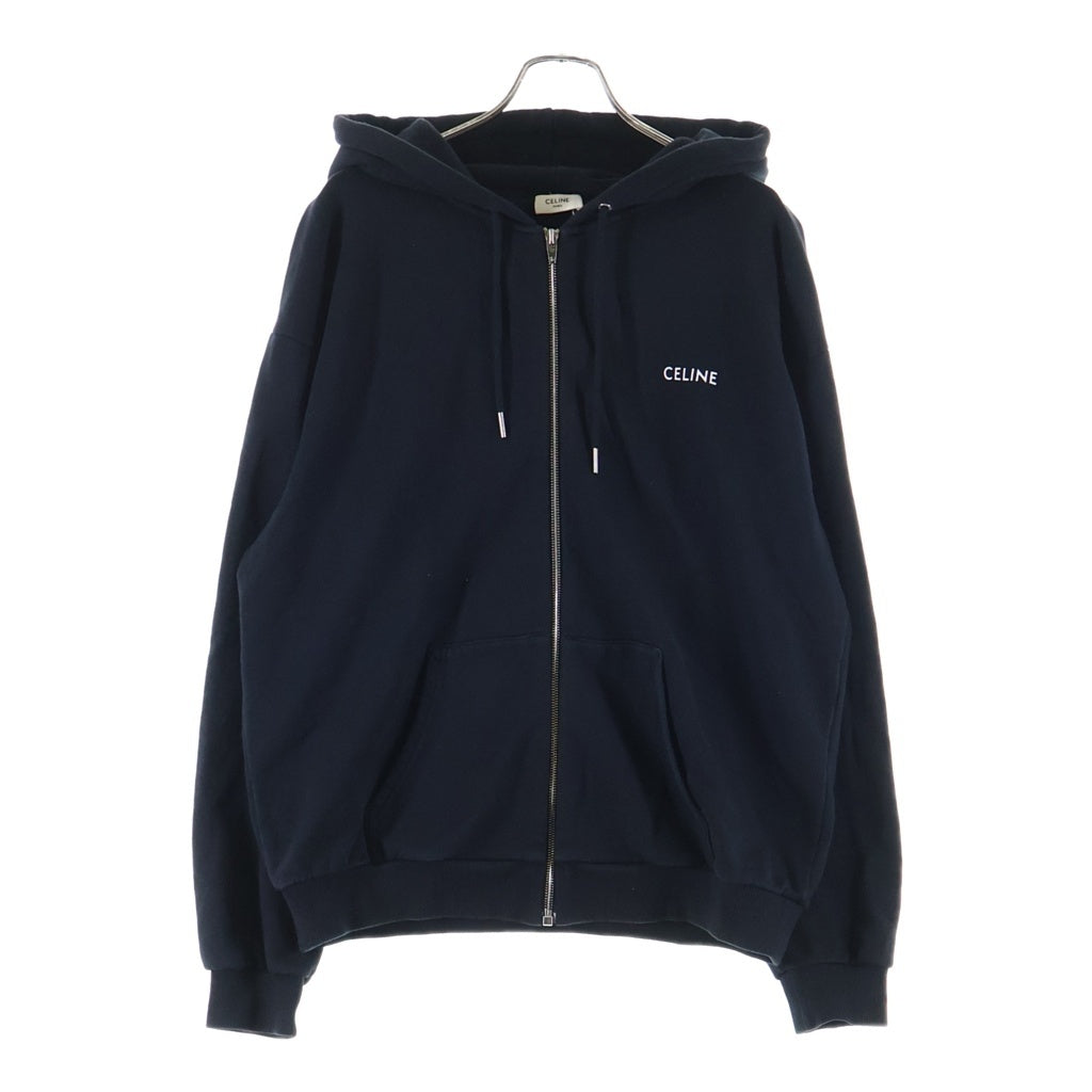 CELINE(セリーヌ) フロントロゴ ジップアップ プルオーバースウェットパーカー ブラック 2Y28B670Q