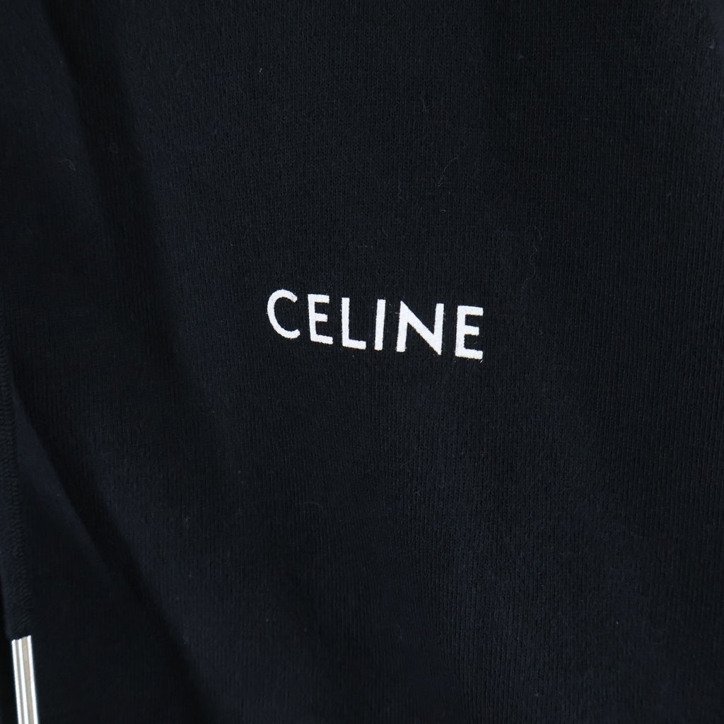 CELINE(セリーヌ) フロントロゴ ジップアップ プルオーバースウェットパーカー ブラック 2Y28B670Q