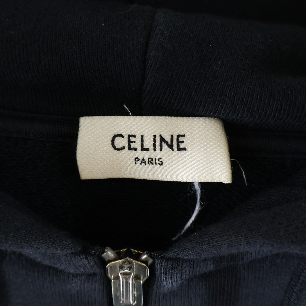 CELINE(セリーヌ) フロントロゴ ジップアップ プルオーバースウェットパーカー ブラック 2Y28B670Q