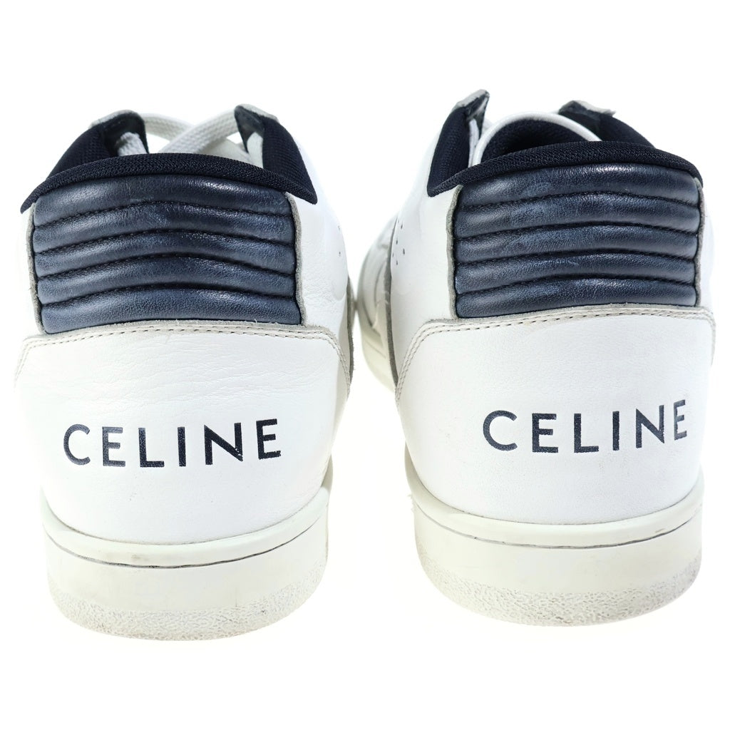 CELINE(セリーヌ) CT-02 ベルクロ ロゴプリント レザーハイカットスニーカー ホワイト FA0272