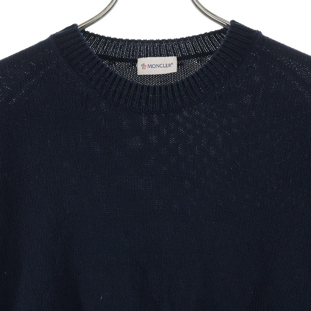 MONCLER(モンクレール) 25SS ショルダーワッペンデザイン クルーネック ロングスリーブ 長袖ニット セーター ネイビー K10919C00007 M1367