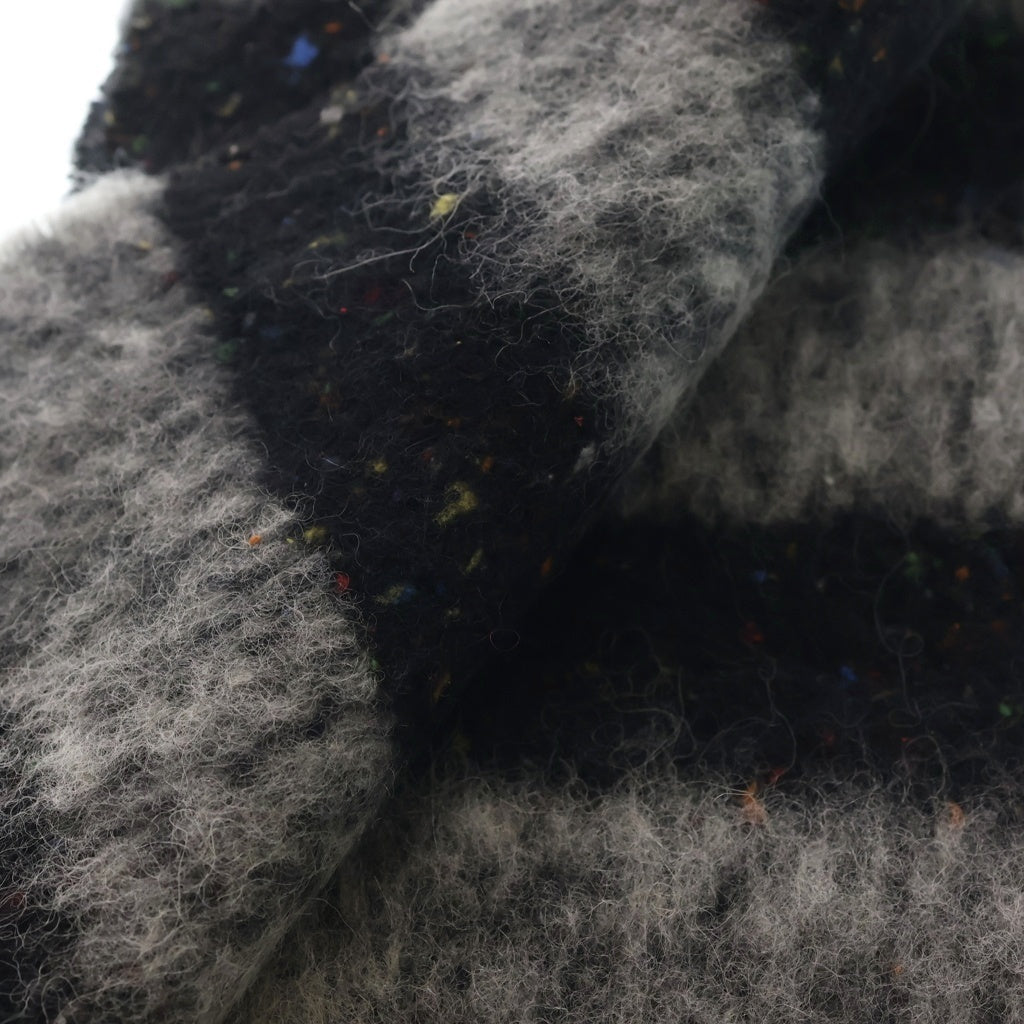 Acne Studios(アクネ ストゥディオズ) FRINGED WOOL SKINNY フリンジド ウールスキニー マフラー ブラック/グレー レディース