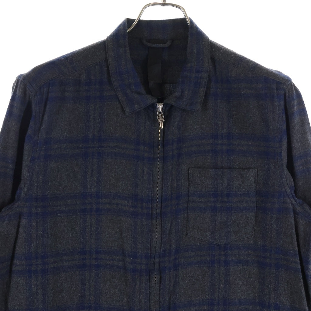 CHROME HEARTS(クロムハーツ) Y NOT HEYWOOD ワイノット ヘイウッド ダガージップ 長袖チェックシャツ グレー
