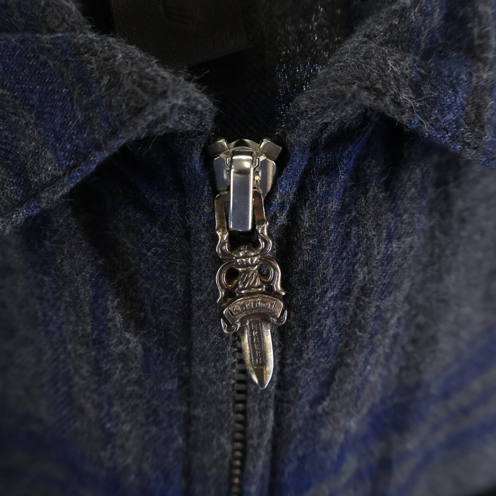 CHROME HEARTS(クロムハーツ) Y NOT HEYWOOD ワイノット ヘイウッド ダガージップ 長袖チェックシャツ グレー
