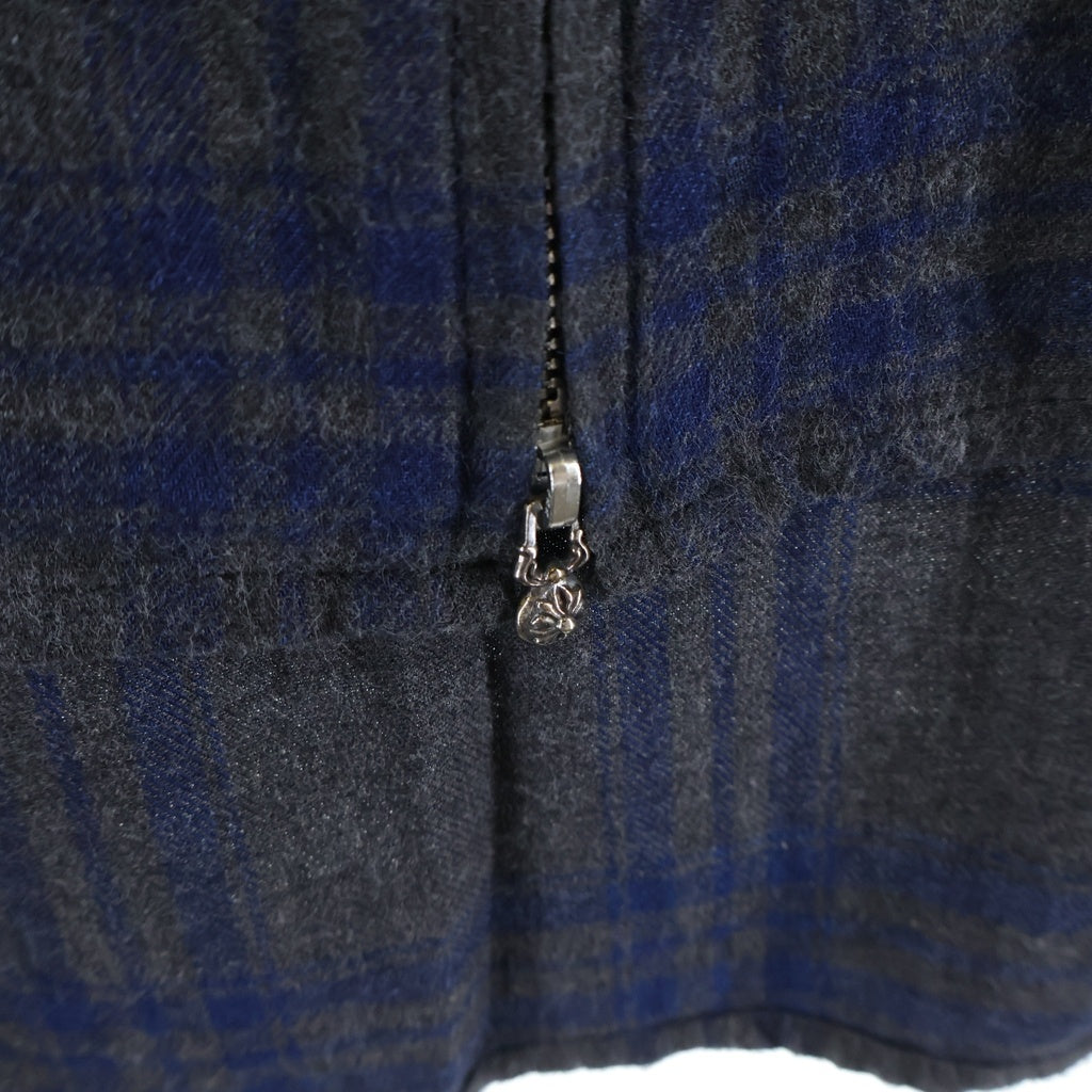 CHROME HEARTS(クロムハーツ) Y NOT HEYWOOD ワイノット ヘイウッド ダガージップ 長袖チェックシャツ グレー