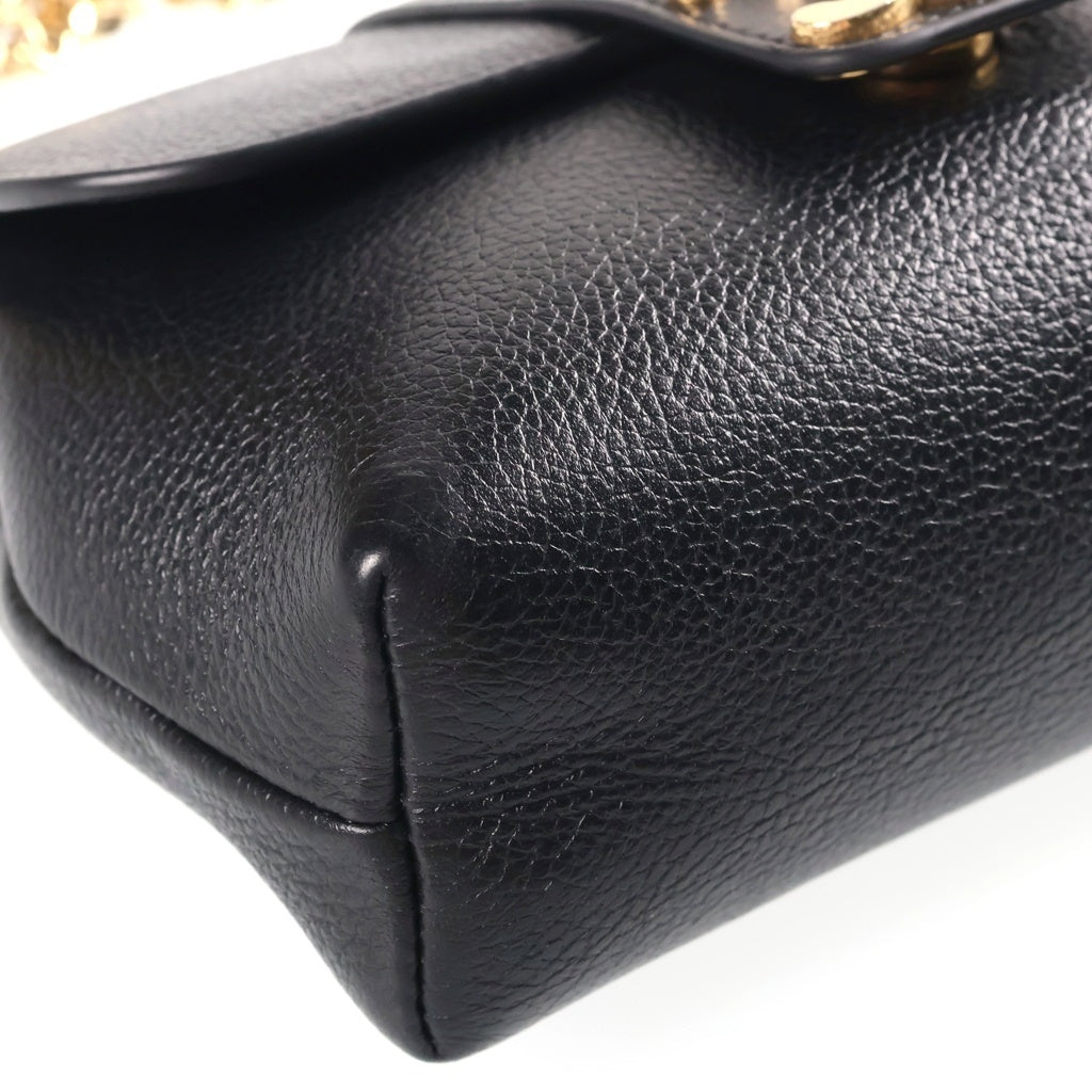CELINE(セリーヌ) ミニ ヴィクトワール サプルグレインドカーフスキン レザーショルダーバッグ ブラック 10N113GGR.38NO レディース