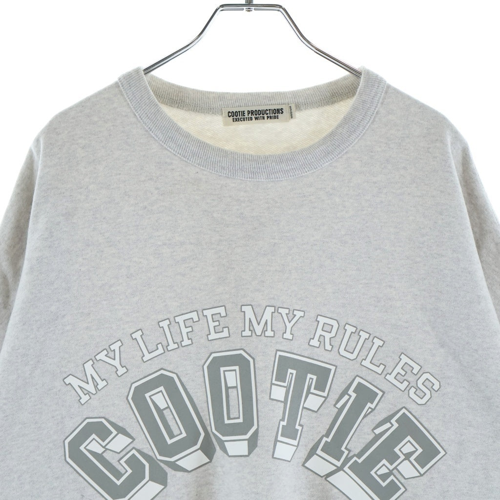 COOTIE PRODUCTIONS(クーティー プロダクションズ) Open End Yarn Print Sweat Crewロゴクルーネックスウェットシャツ グレー
