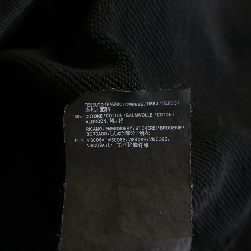 BALENCIAGA(バレンシアガ) 17SS 袖ロゴ刺繍 プルオーバースウェットパーカー ブラック 460615 TUK08