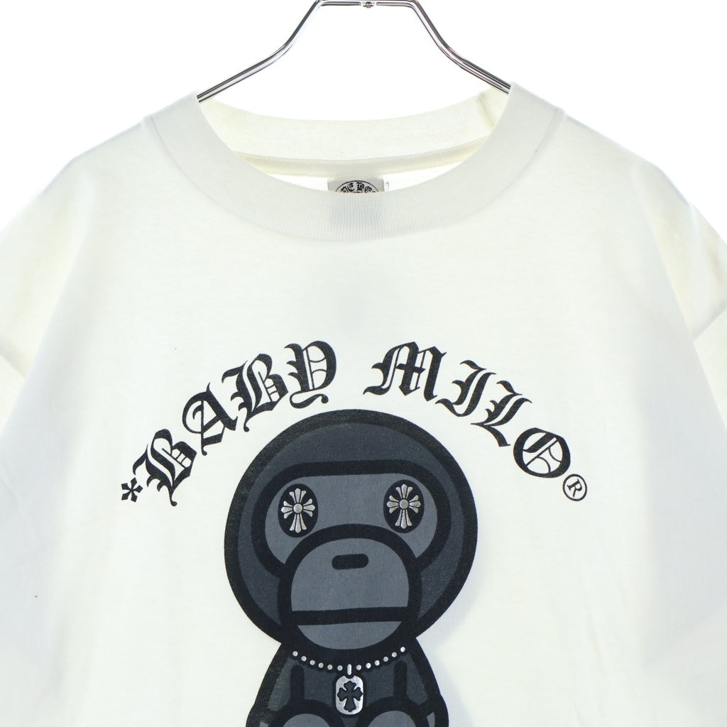 CHROME HEARTS(クロムハーツ) ×A BATHING APE BABY MILO TEE アベイシングエイプ ベイビーマイロ フロントホースシュープリント クルーネック半袖Tシャツ カットソー ホワイト