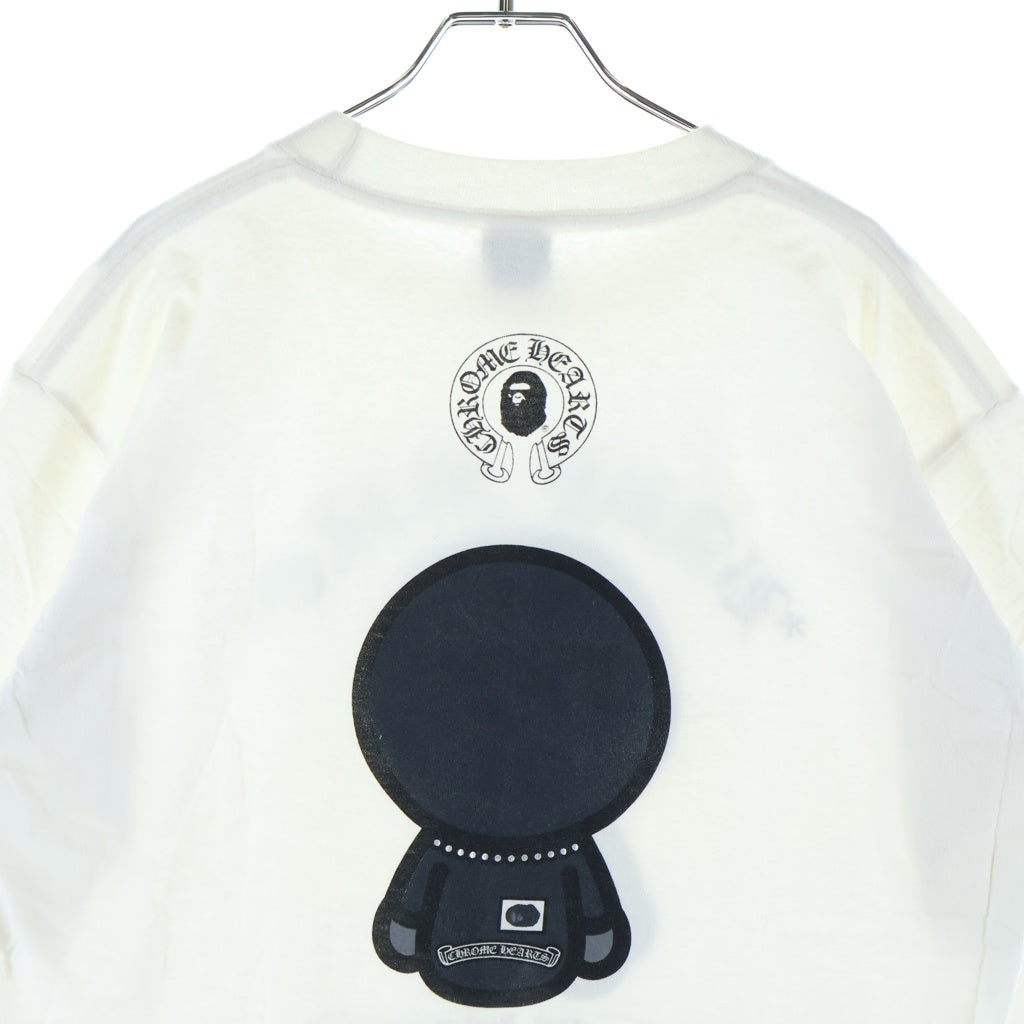 CHROME HEARTS(クロムハーツ) ×A BATHING APE BABY MILO TEE アベイシングエイプ ベイビーマイロ フロントホースシュープリント クルーネック半袖Tシャツ カットソー ホワイト