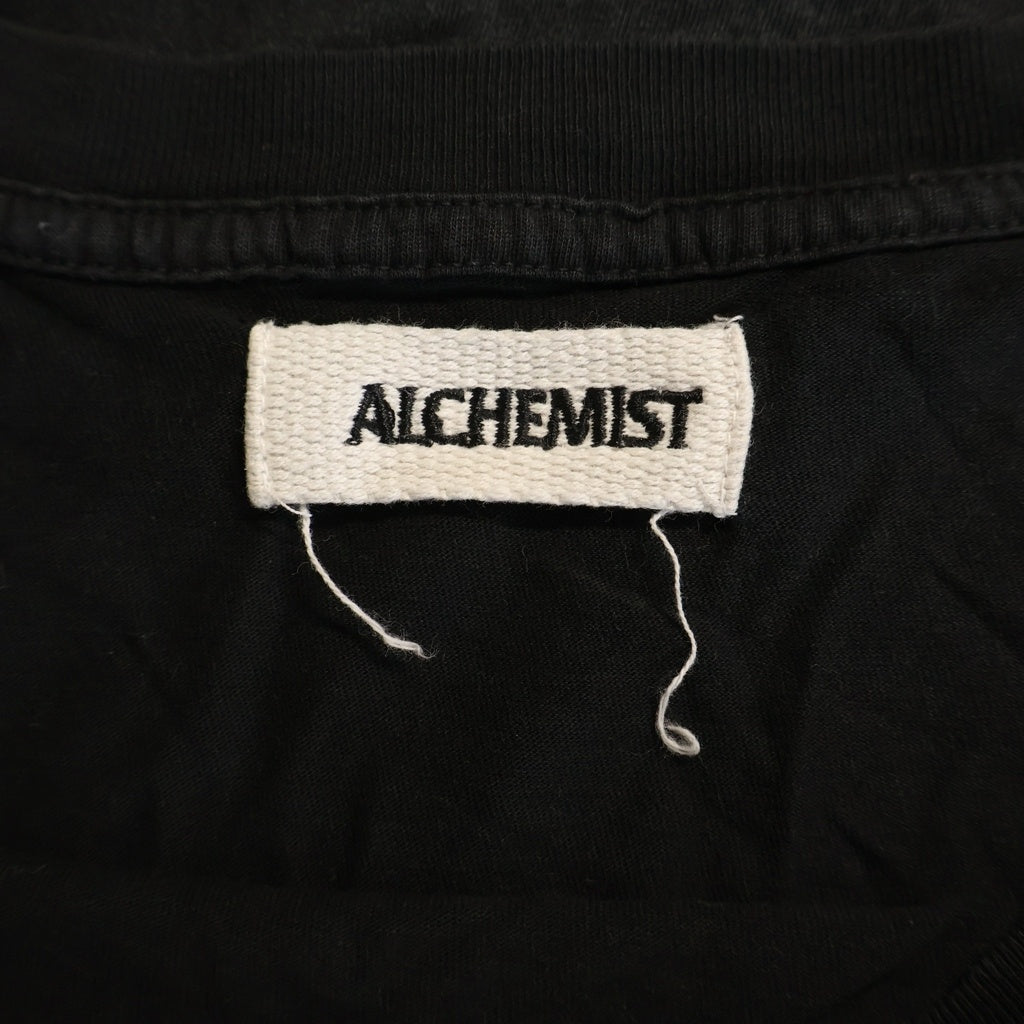ALCHEMIST(アルケミスト) LARGE GRADIENT LOGO T-SHIRT ラージグラディエントロゴ ダメージ加工 クルーネック半袖Tシャツ カットソー ブラック