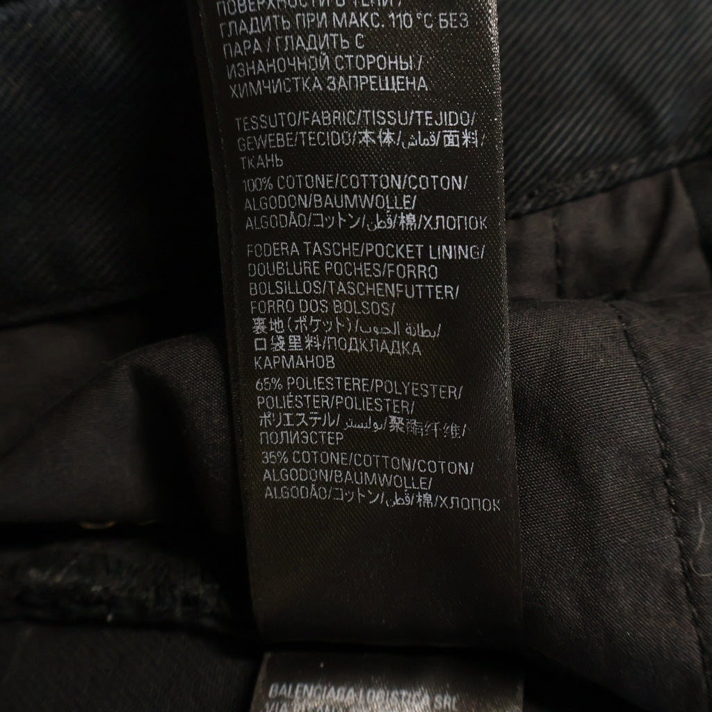 BALENCIAGA(バレンシアガ) 23SS クラッシュ加工 スーパーデストロイバギーパンツ ブラック 745248 TNW11