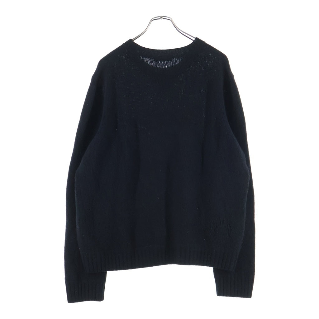 PRADA(プラダ) ロゴエンブロイダリー ウールカシミヤ クルーネックニット セーター ブラック UMB223 S211 1YMW