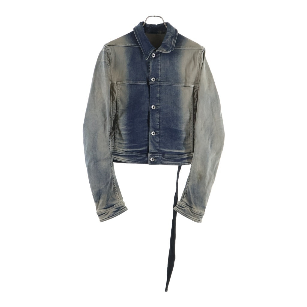 Rick Owens DRKSHDW(リックオウエンス ダークシャドウ) 23SS Pearl Degrade Cropped Denim Jacket クロップドデニムジャケット トラッカージャケット グレー/ブルー DU01C6759-SDMPDE