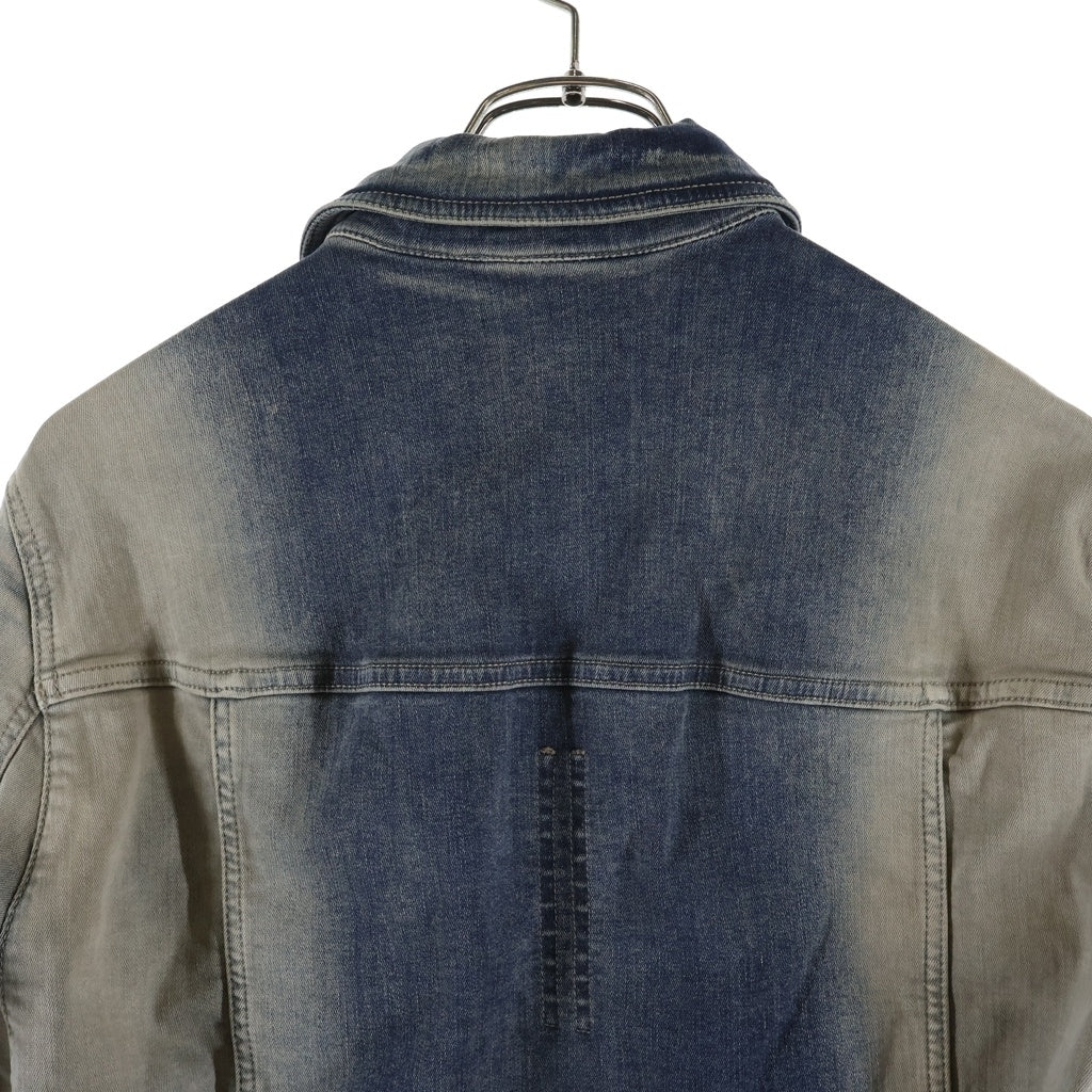 Rick Owens DRKSHDW(リックオウエンス ダークシャドウ) 23SS Pearl Degrade Cropped Denim Jacket クロップドデニムジャケット トラッカージャケット グレー/ブルー DU01C6759-SDMPDE