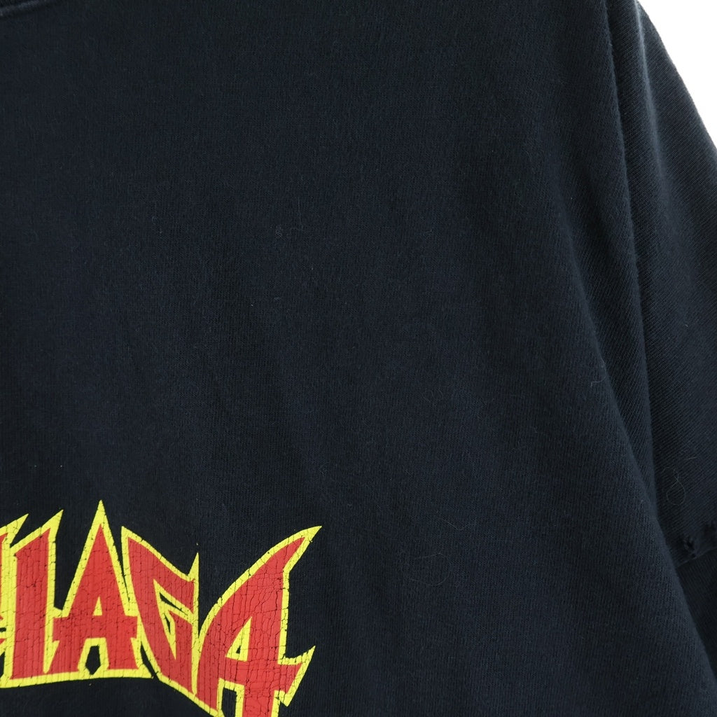 BALENCIAGA(バレンシアガ) 22SS METAL LOGO CRASHED TEE メタルロゴ フロントプリントクルーネック半袖カットソーTシャツ ブラック 694576 TMV88