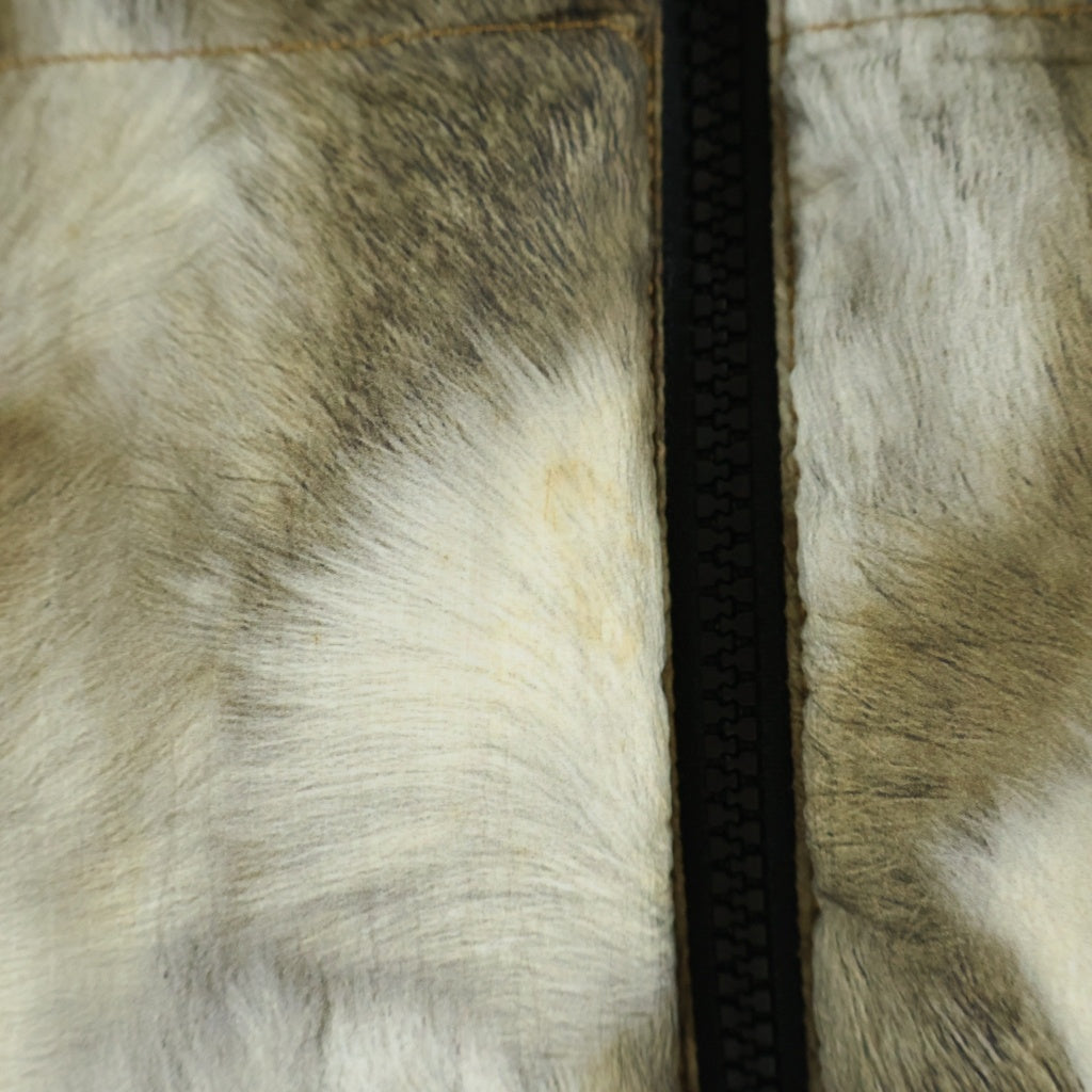 THE NORTH FACE(ザノースフェイス) 13AW ×SUPREME Fur Print Nuptse Jacket ヌプシジャケット ダウンジャケット ブラック/ブラウン ND01340