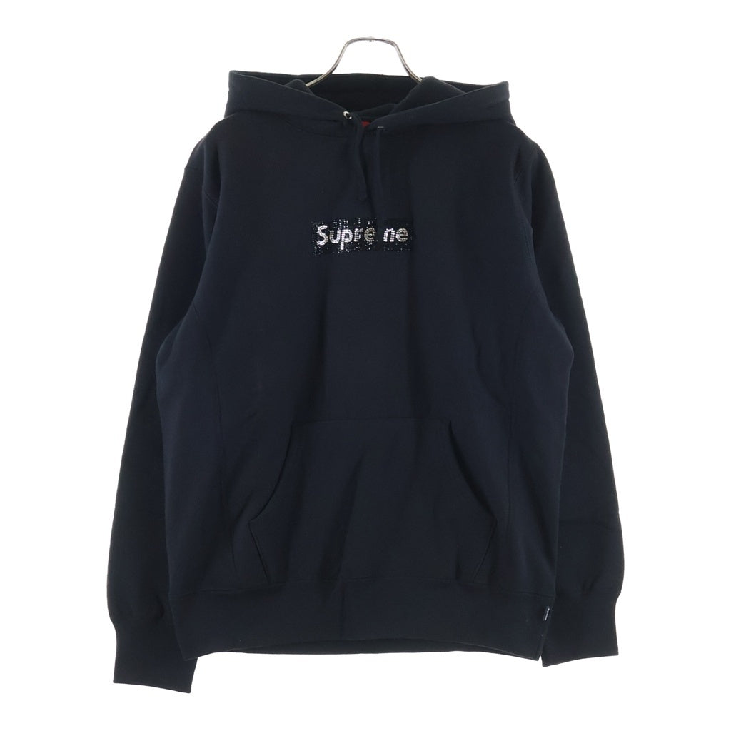 SUPREME(シュプリーム) 19SS ×Swarovski Box Logo Hooded Sweatshirt スワロフスキー ボックスロゴパーカー ブラック
