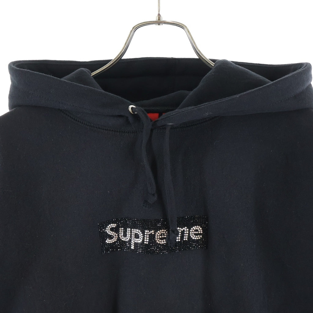 SUPREME(シュプリーム) 19SS ×Swarovski Box Logo Hooded Sweatshirt スワロフスキー ボックスロゴパーカー ブラック