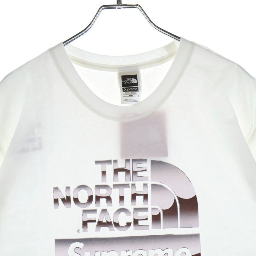 SUPREME(シュプリーム) 18SS ×THE NORTH FACE Metallic Logo Tee ザノースフェイス メタリックロゴプリント 半袖Tシャツカットソー ホワイト NT31808I