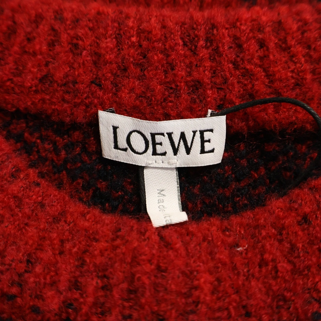 LOEWE(ロエベ) グラデーションウールニット ブラック×レッド S359Y14KEL