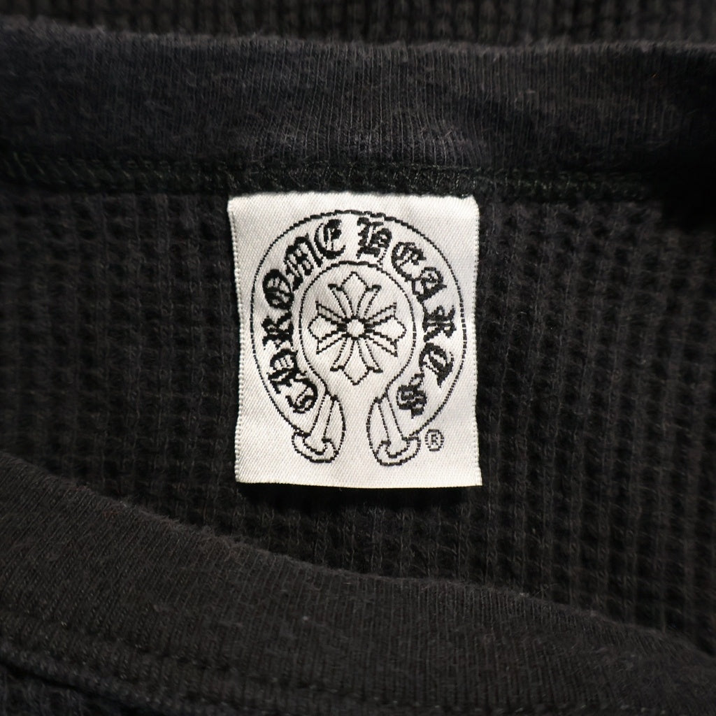 CHROME HEARTS(クロムハーツ) OLD VINE DAGGER THARMEL オールド 袖ヴァインダガー刺繍 長袖サーマルTシャツ ブラック/レッド