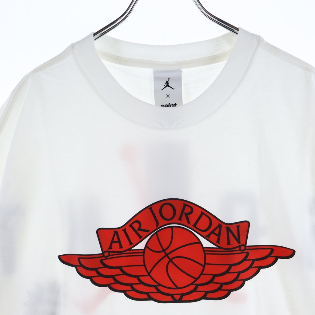 SAINT MICHAEL(セントマイケル) 26SS ×NIKE M J SM SS TEE ナイキ グラフィックプリント クルーネック半袖カットソーTシャツ ホワイト FV4716-100
