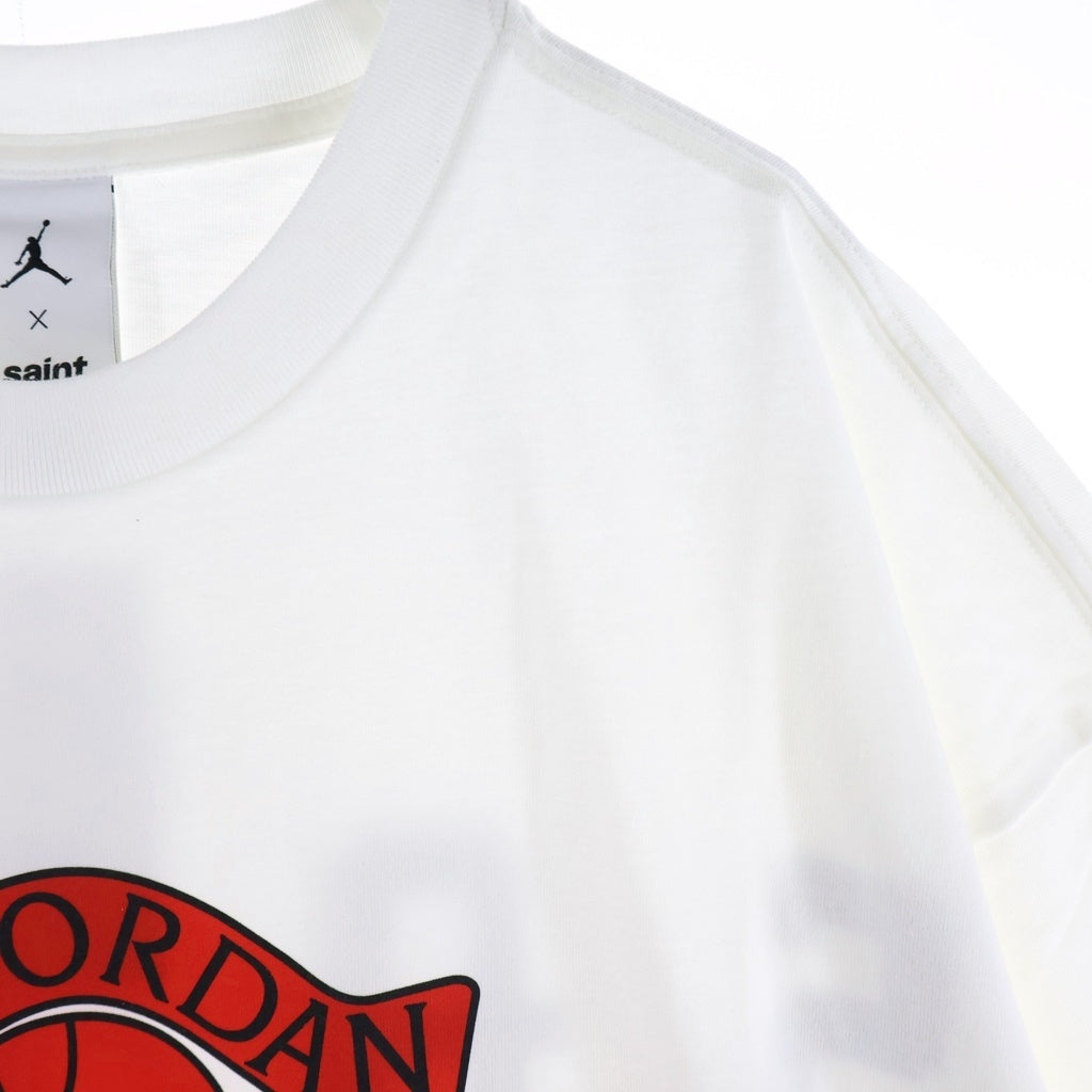 SAINT MICHAEL(セントマイケル) 26SS ×NIKE M J SM SS TEE ナイキ グラフィックプリント クルーネック半袖カットソーTシャツ ホワイト FV4716-100