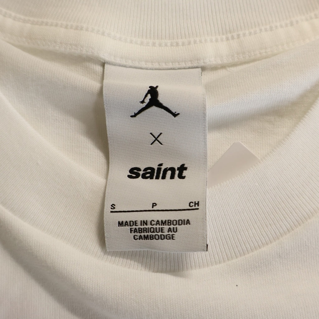 SAINT MICHAEL(セントマイケル) 26SS ×NIKE M J SM SS TEE ナイキ グラフィックプリント クルーネック半袖カットソーTシャツ ホワイト FV4716-100