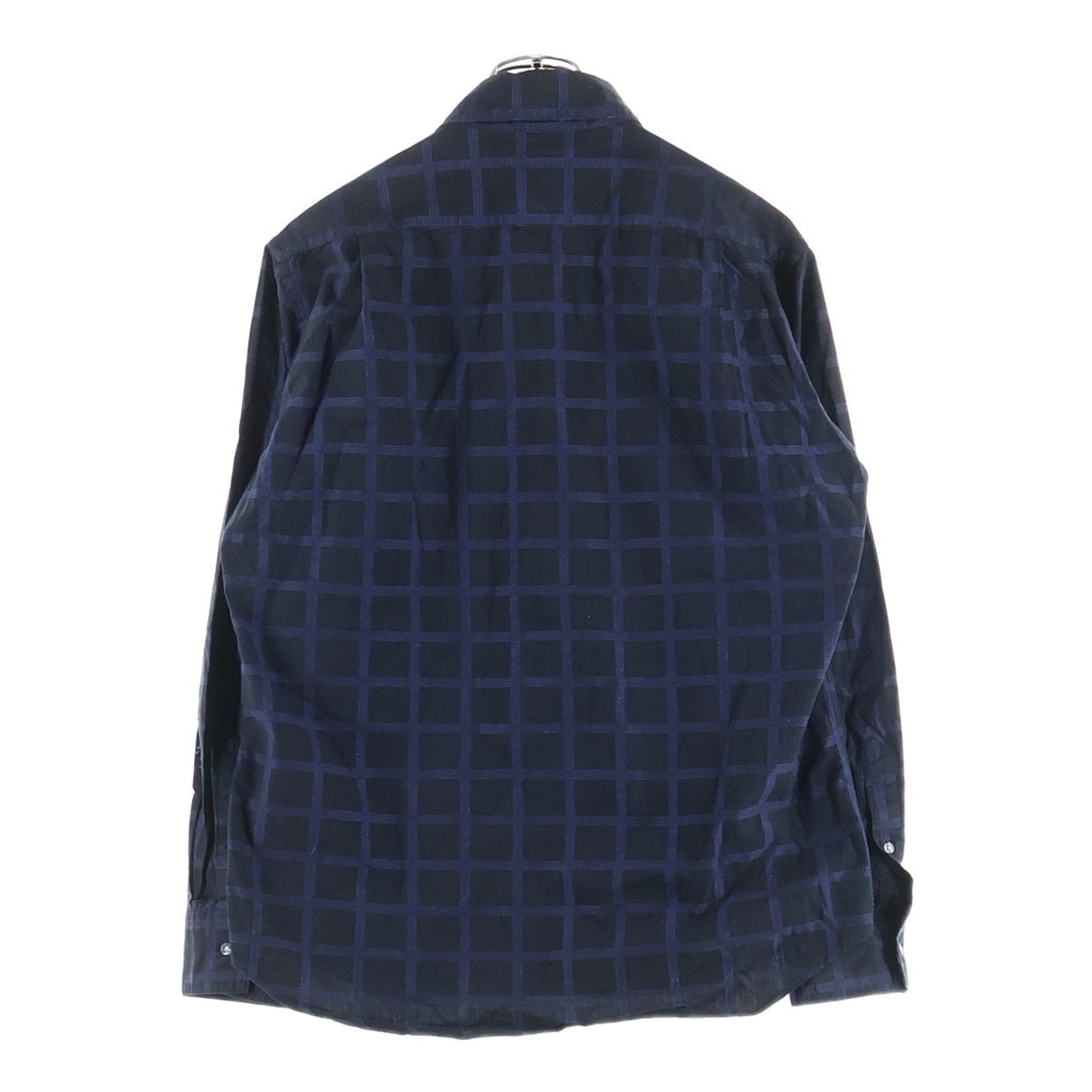A.A.R(エーエーアール) YOHJI DESIGN STUDIO ヨウジデザインスタジオ ボタンアップ コットン長袖シャツ ブラック/ブルー X262011