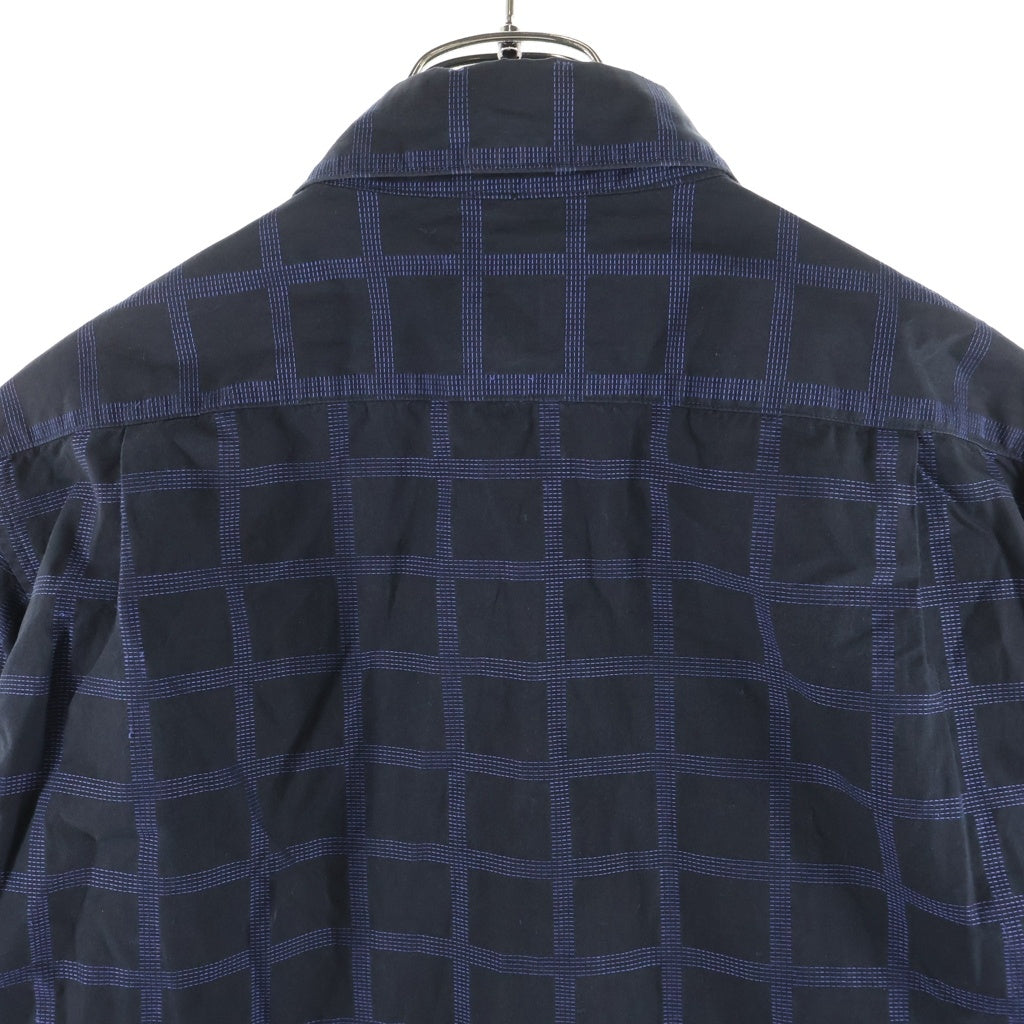A.A.R(エーエーアール) YOHJI DESIGN STUDIO ヨウジデザインスタジオ ボタンアップ コットン長袖シャツ ブラック/ブルー X262011