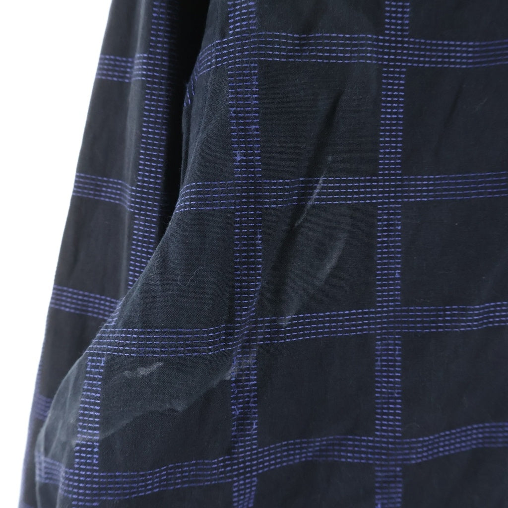A.A.R(エーエーアール) YOHJI DESIGN STUDIO ヨウジデザインスタジオ ボタンアップ コットン長袖シャツ ブラック/ブルー X262011