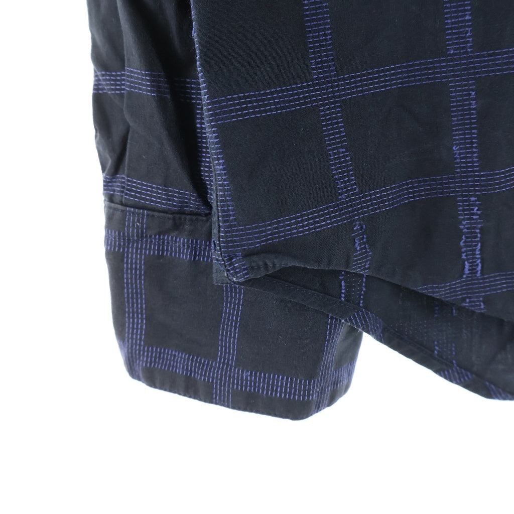 A.A.R(エーエーアール) YOHJI DESIGN STUDIO ヨウジデザインスタジオ ボタンアップ コットン長袖シャツ ブラック/ブルー X262011